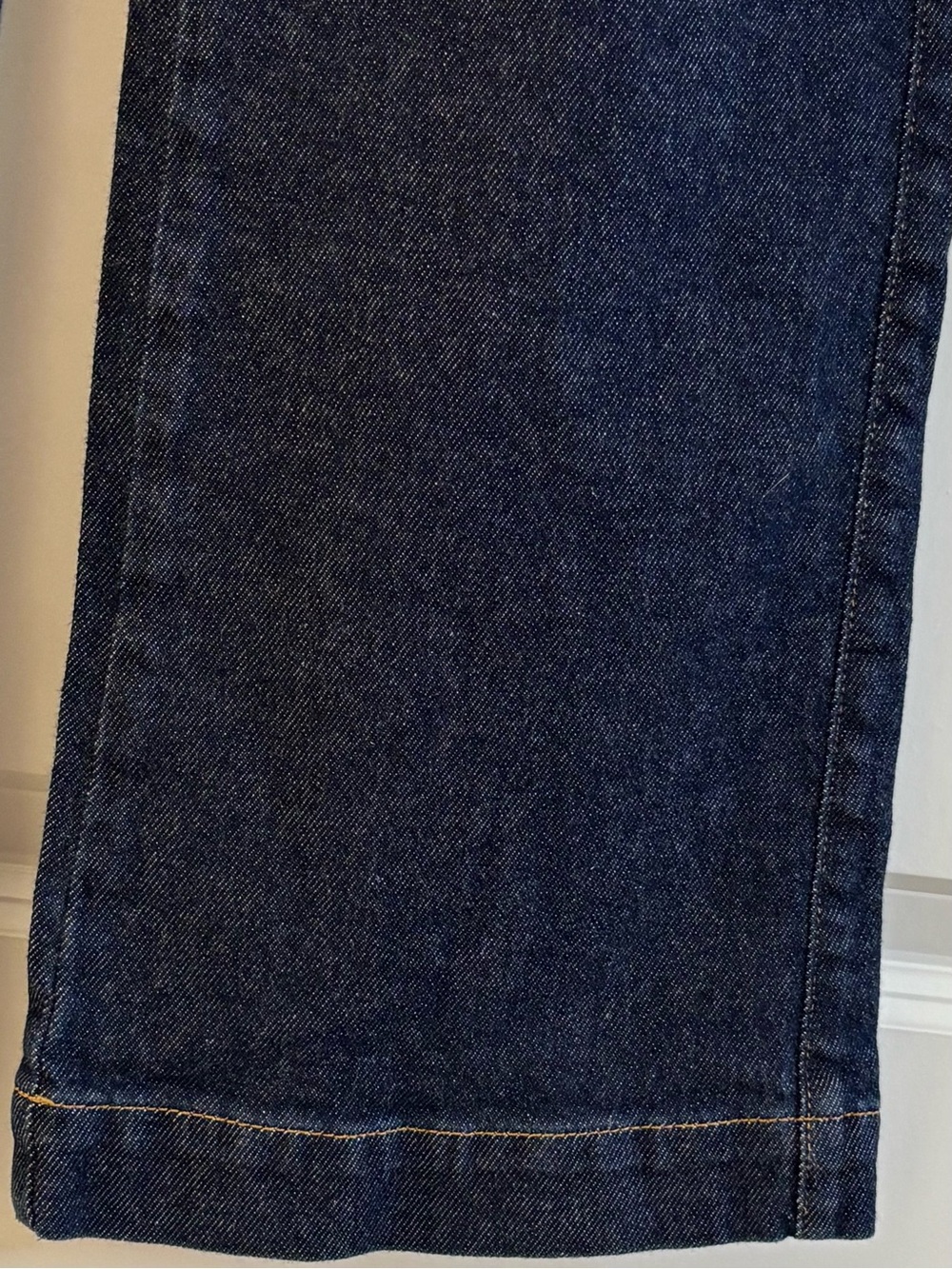 Talbots Flare Jeans Dark Indigo Denim Slit Pockets Gold Button 8P - Picture 7 of 11